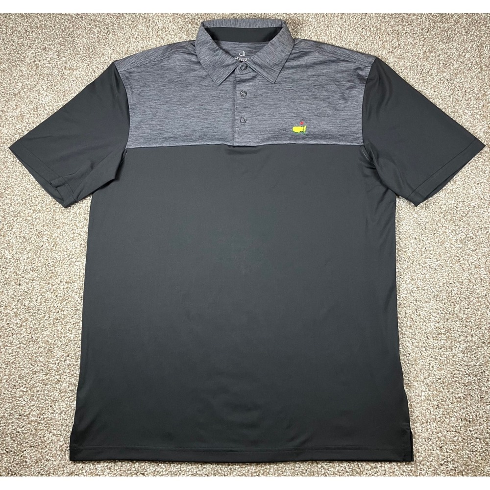 Masters Tech Mens Golf Polo Shirt Black Grey Colorblock MT2035-006 Size Medium
